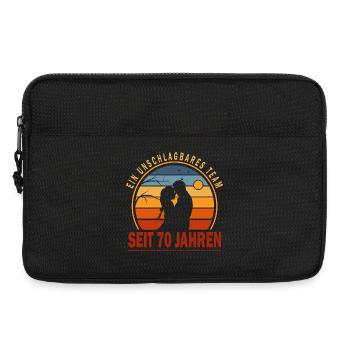 70 Jahre Beziehung Jahrestag Hochzeitstag - Laptoptasche 13" - Schwarz - Vorne