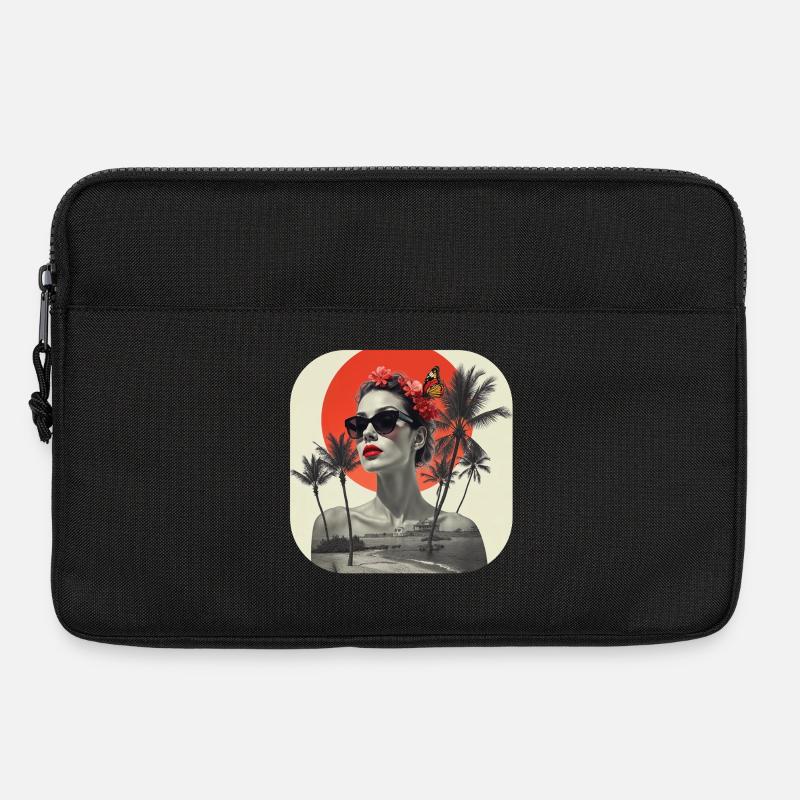 Retro T-Shirt Collage - Laptoptasche 13" - Schwarz