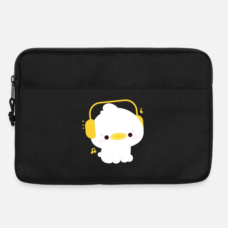 Ente mit Kopfhörern - Laptoptasche 13" - Schwarz