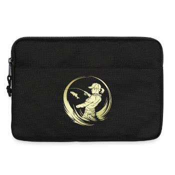 Fishing Silhouette Fischer - Laptoptasche 13" - Schwarz - Vorne