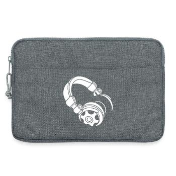 Headphone Silhouette: DJ & Music Vibes - Laptop bag 13" - heather grey - Front