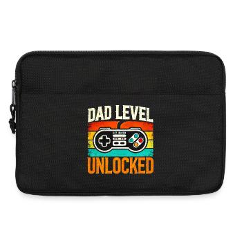 Papa Level freigeschaltet Retro Controller, Väter - Laptoptasche 13" - Schwarz - Vorne