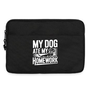Mein Hund hat meine Hausaufgaben gefressen - Laptoptasche 13" - Schwarz - Vorne