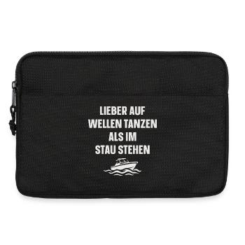 Lieber auf Wellen tanzen als im Stau stehen - Laptoptasche 13" - Schwarz - Vorne