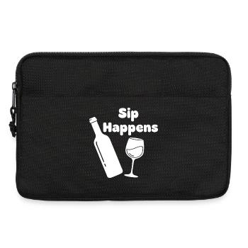 Sip Happens Weinflasche Glas - Laptoptasche 13" - Schwarz - Vorne