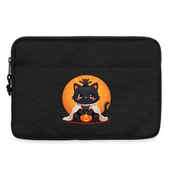 Halloween Cat with Halloween Pumpkin - Laptop bag 13" - black - Front