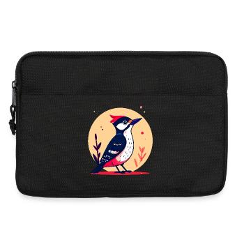 Great spotted woodpecker with a red crest - Laptop bag 13" - black - Front