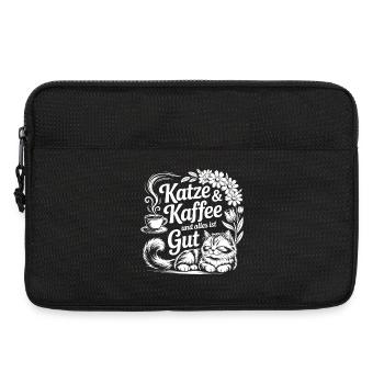 Katz und Kaffee – Alles ist Gut - Laptoptasche 13" - Schwarz - Vorne