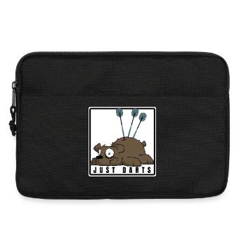 Drôle de fléchettes motif comique. JUSTE DES FLÉCHETTES - Sacoche pour ordinateur portable 13 pouces - noir - Devant