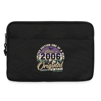 Cadeau rétro vintage 20 ans 2006 - Sacoche pour ordinateur portable 13 pouces - noir - Devant