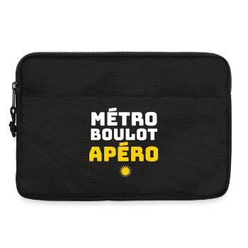 Métro Boulot Apéro Humour Routine Travail Soirée - Sacoche pour ordinateur portable 13 pouces - noir - Devant