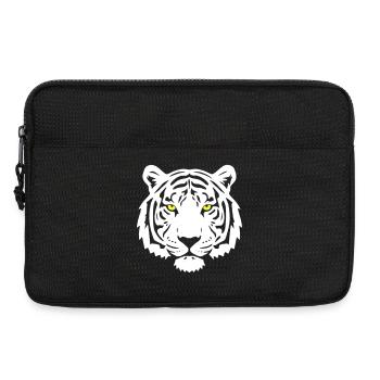 Tiger Kopf Gelbe Augen Raubkatze Vektor - Laptoptasche 13" - Schwarz - Vorne