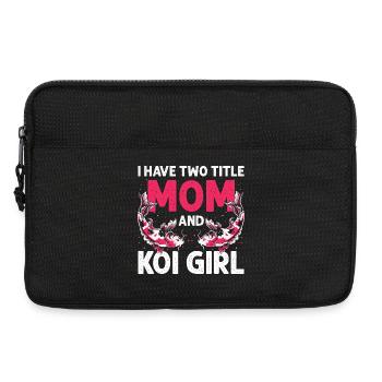 J’ai deux titres : Maman et Koi Girl Fish Humour - Sacoche pour ordinateur portable 13 pouces - noir - Devant