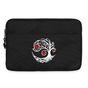 Arbre stylisé blanc et roses rouges - Sacoche pour ordinateur portable 13 pouces - noir - Devant