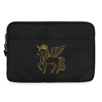 Elegant Gold Line Pegasus Unicorn Fantasy Art - Laptop bag 13" - black - Front
