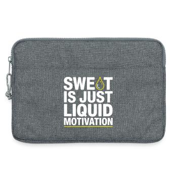 Sweat Is Just Liquid Motivation – Gym Saying - Laptop bag 13" - heather grey - Front