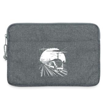 Railway Drawing - Laptop bag 13" - heather grey - Front