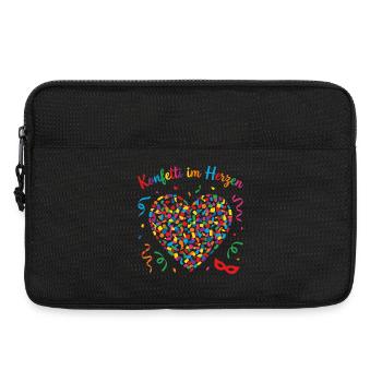 Confettis de carnaval et de carnaval dans le cœur Sweat à capuche à pull - Sacoche pour ordinateur portable 13 pouces - noir - Devant