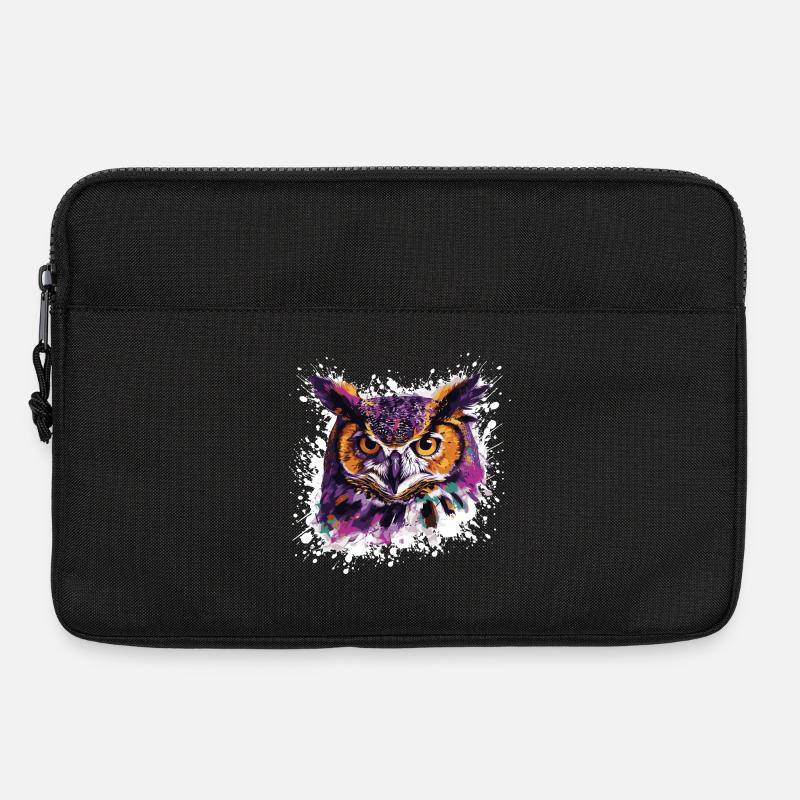 Eule Tier Nachteule - Laptoptasche 13" - Schwarz