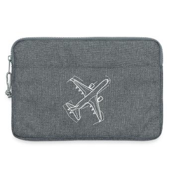 Airplane Drawing - Laptop bag 13" - heather grey - Front