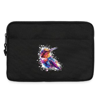 Éclaboussure colorée d’aquarelle colibri - Sacoche pour ordinateur portable 13 pouces - noir - Devant
