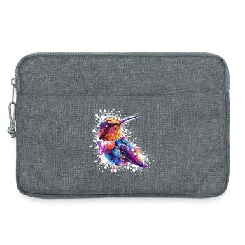 Bunter Kolibri Aquarell Spritzer - Laptoptasche 13" - Grau meliert - Vorne