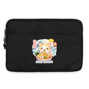 Cat Ramen Noodle Retro Wave Motif - Laptop bag 13" - black - Front