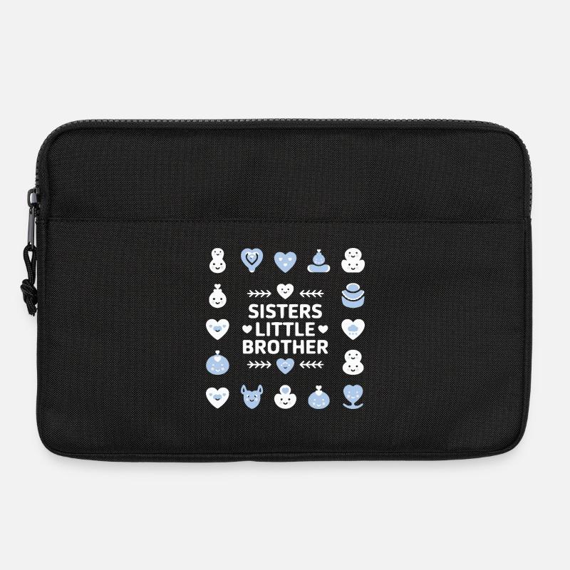 Schwester & Kleiner Bruder Motiv - Laptoptasche 13" - Schwarz