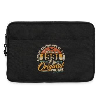Cadeau d’anniversaire original vintage vintage 1991 - Sacoche pour ordinateur portable 13 pouces - noir - Devant