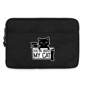 Demandez-moi pour mon chat Chat Amour des animaux Animaux - Sacoche pour ordinateur portable 13 pouces - noir - Devant