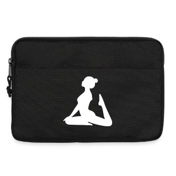 Yoga Formen Silhouetten weiß  - Laptoptasche 13" - Schwarz - Vorne