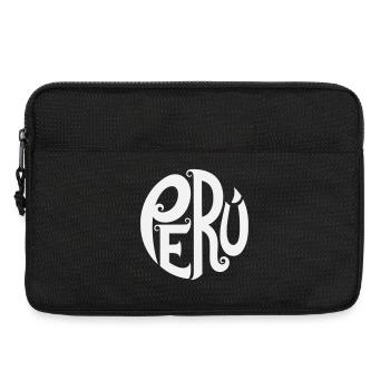 Pérou - Typographie ornée - Sacoche pour ordinateur portable 13 pouces - noir - Devant