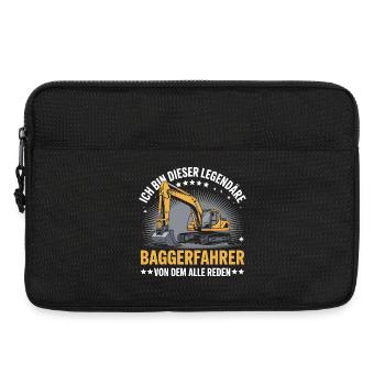 Baggerfahrer Bagger - Laptoptasche 13" - Schwarz - Vorne