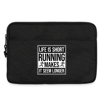 Life Is Short Running Makes It Seem Longer Lustig  - Laptoptasche 13" - Schwarz - Vorne