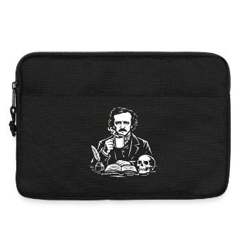Étude du café d’Edgar Allan Poe avec le crâne - Sacoche pour ordinateur portable 13 pouces - noir - Devant