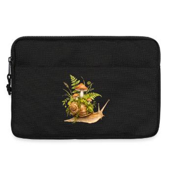 Snail with mushrooms forest illustration - Laptop bag 13" - black - Front