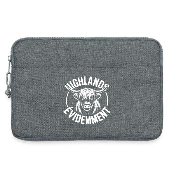 Logo vache Highland - Sacoche pour ordinateur portable 13 pouces - gris chiné - Devant