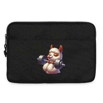 Entraînement avec haltères lama alpaga mignons - Sacoche pour ordinateur portable 13 pouces - noir - Devant