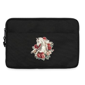 Pferd mit Rosen - Laptoptasche 13" - Schwarz - Vorne