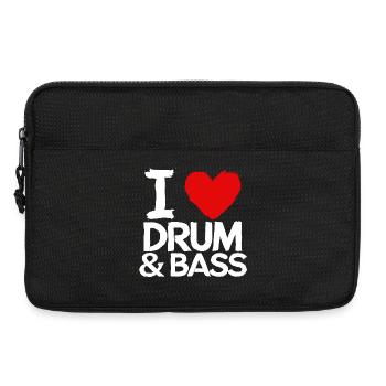 J’adore Drum & Bass Grunge Musique Batteur Drôle - Sacoche pour ordinateur portable 13 pouces - noir - Devant