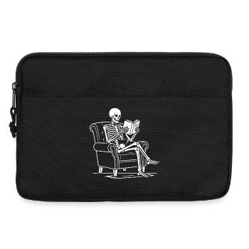 Skeleton Reading in Armchair - Laptop bag 13" - black - Front