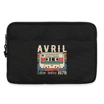 avril 1979 April 1979  - Sacoche pour ordinateur portable 13 pouces - noir - Devant
