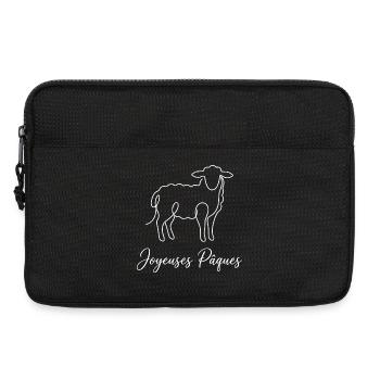 Joyeuses Pâques , Süßes Lämmchen Oster Shirt, Bag - Laptoptasche 13" - Schwarz - Vorne