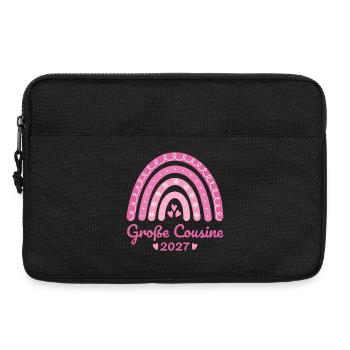 Große Cousine 2027 Boho Regenbogen rosa - Laptoptasche 13" - Schwarz - Vorne