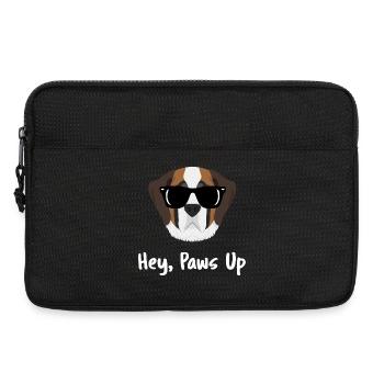 Cool Saint Bernard Sunglasses Paws Up Dog - Laptop bag 13" - black - Front