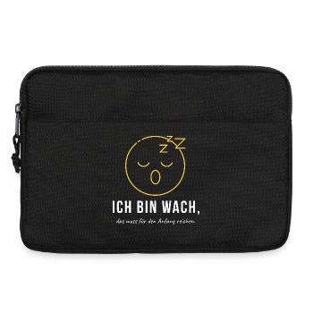Ich bin wach das muss reichen - Lustiger Morgenmuf - Laptoptasche 13" - Schwarz - Vorne