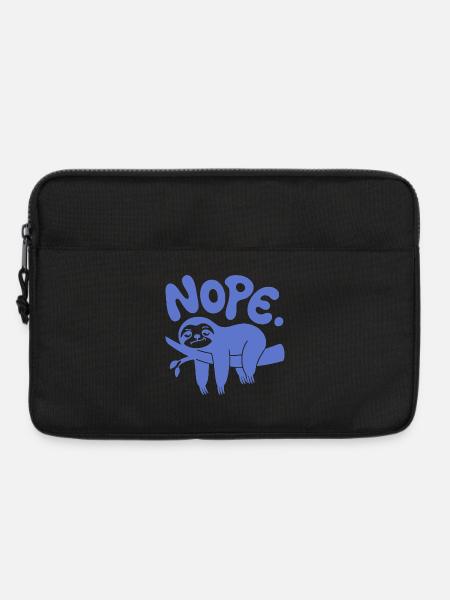 Funny Sloth "Nope" - Lazy Nap & Procrastination - Laptop bag 13" - black