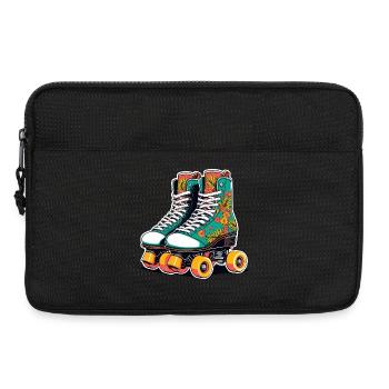 Patins à roulettes Floral Flair sarcelle - Sacoche pour ordinateur portable 13 pouces - noir - Devant