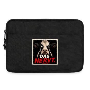 Das nervt - Kuh T-Shirt – Statement oder Geschenk - Laptoptasche 13" - Schwarz - Vorne