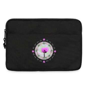Pink Floral Motif, Pink Floral Pattern - Laptop bag 13" - black - Front